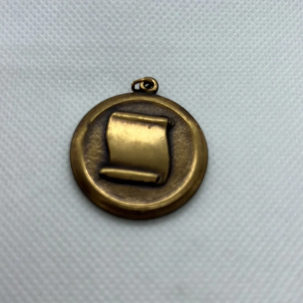 SCROLL / DIPLOMA PENDANT NECKLACE MEDAL BRONZE TONE CHARM